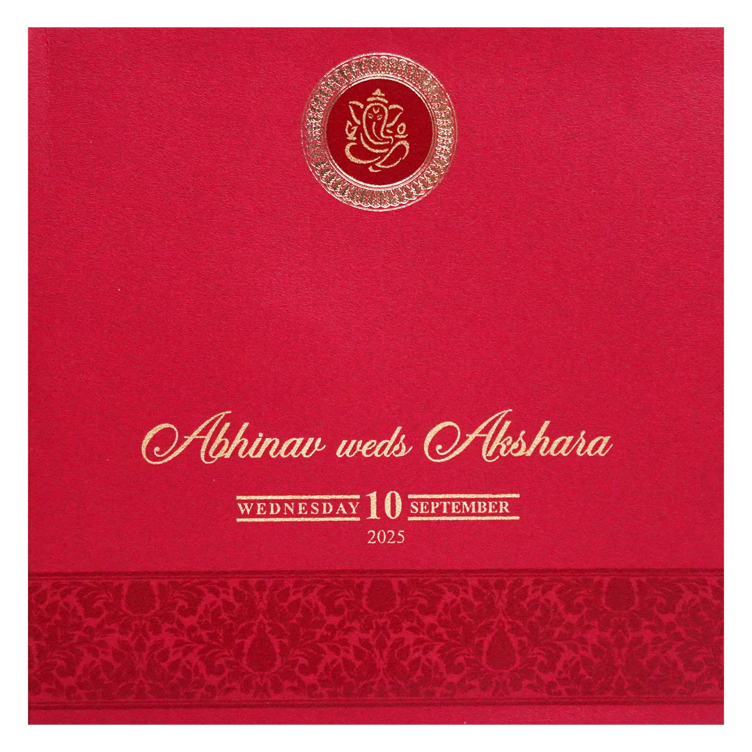 Red Floral Door Box Wedding Card-KPR05350 - Image 4