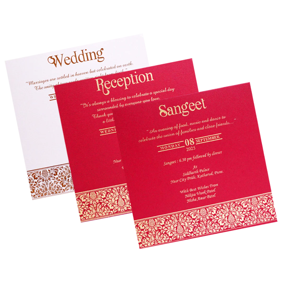 Red Floral Door Box Wedding Card-KPR05350 - Image 5