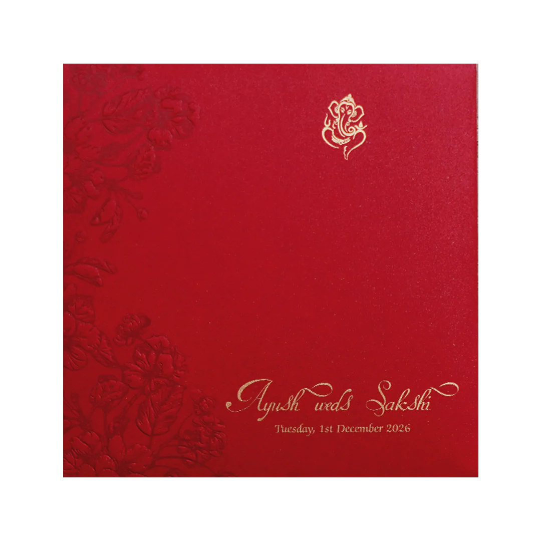 Red Floral Door Style Opening Wedding Invitation-KPR06070 - Image 4