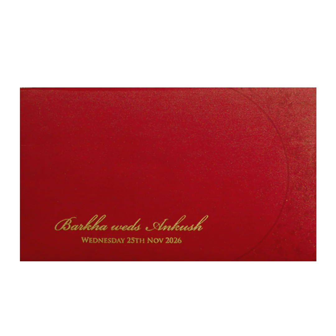 Red Floral Medallion Wedding Invitation Card-KPR06390 - Image 4