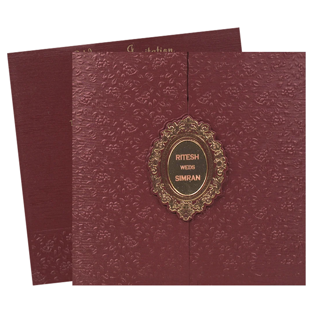 Red Floral Wedding Card-KSI65010 - Image 2