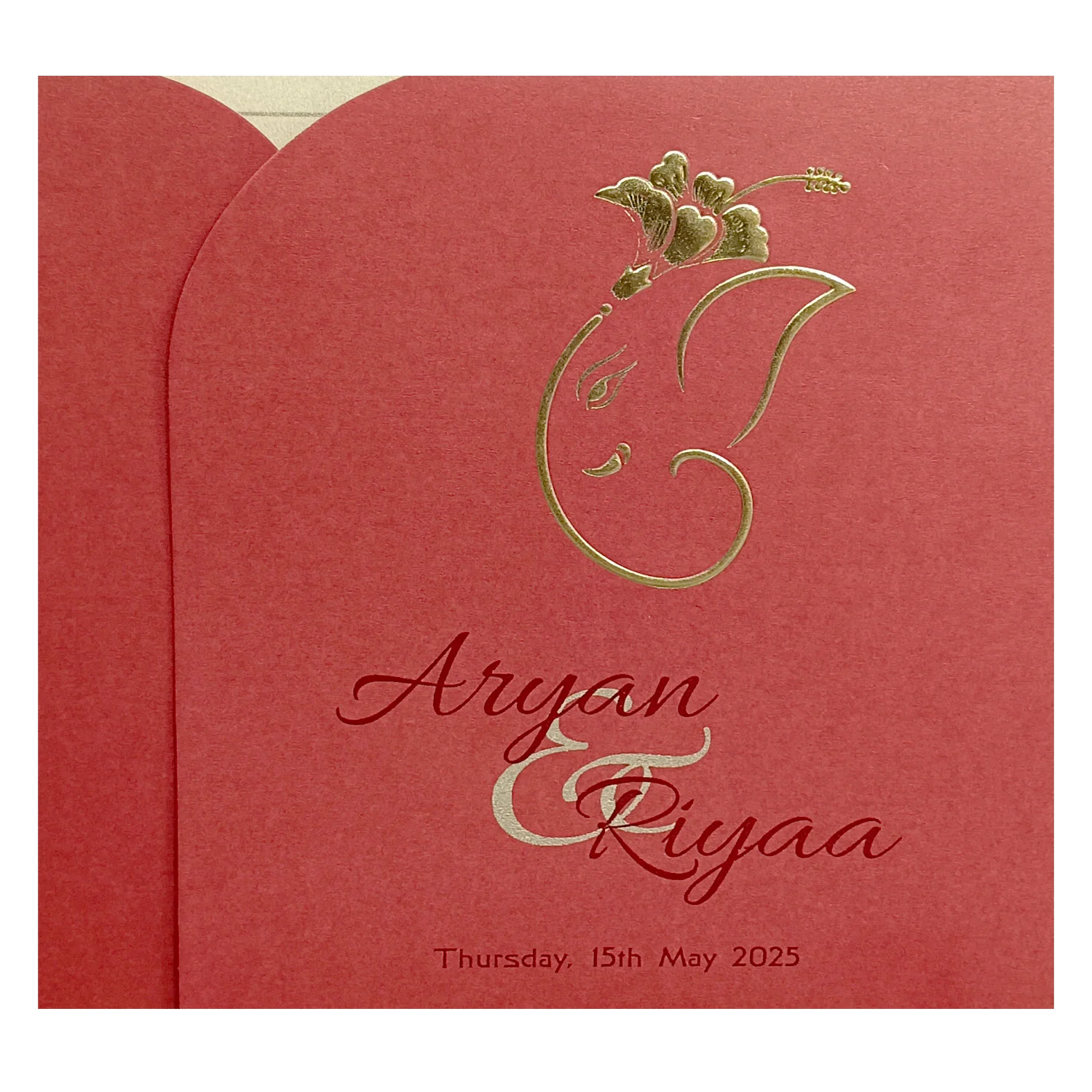 Red Ganesha Wedding Card-KRC30101 - Image 3