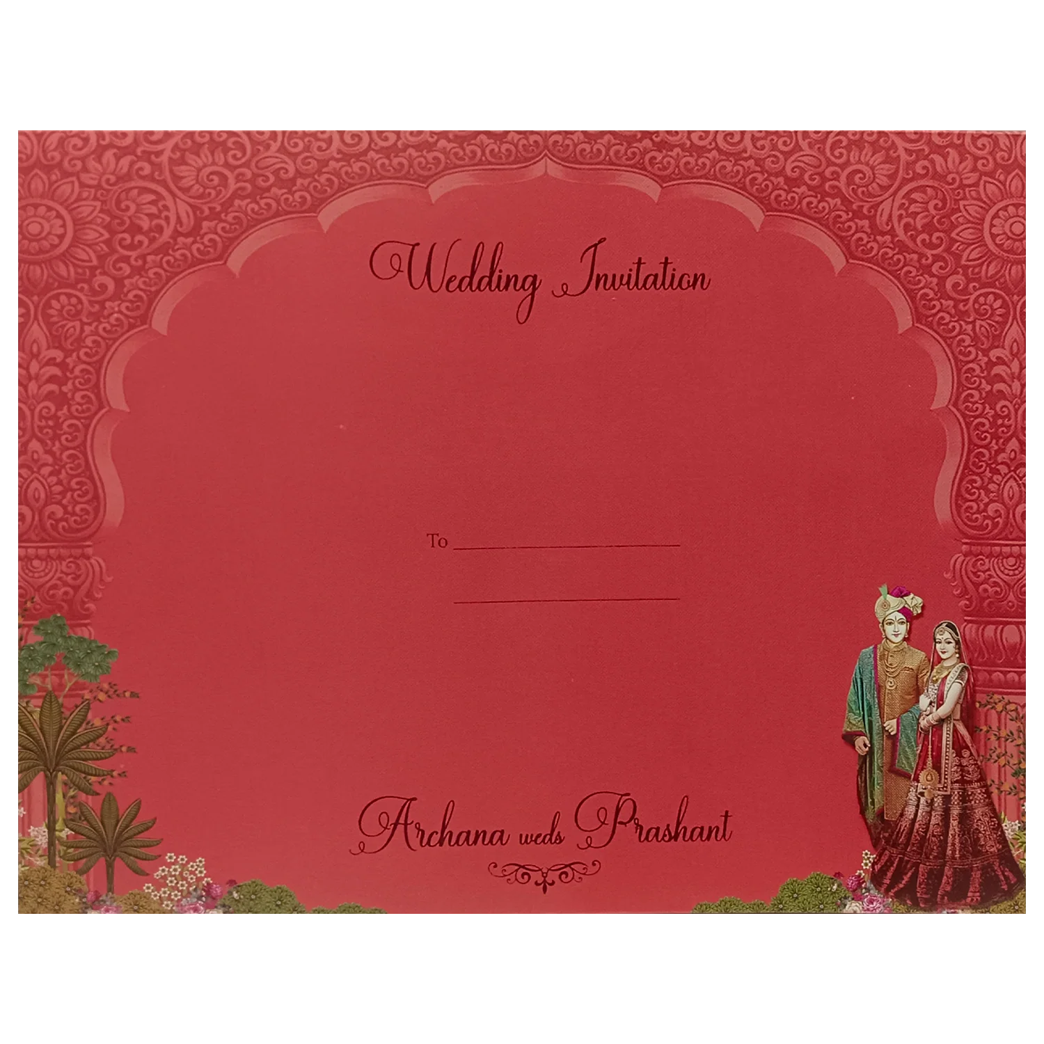 Red Padded Wedding Card-KSI12100 - Image 4