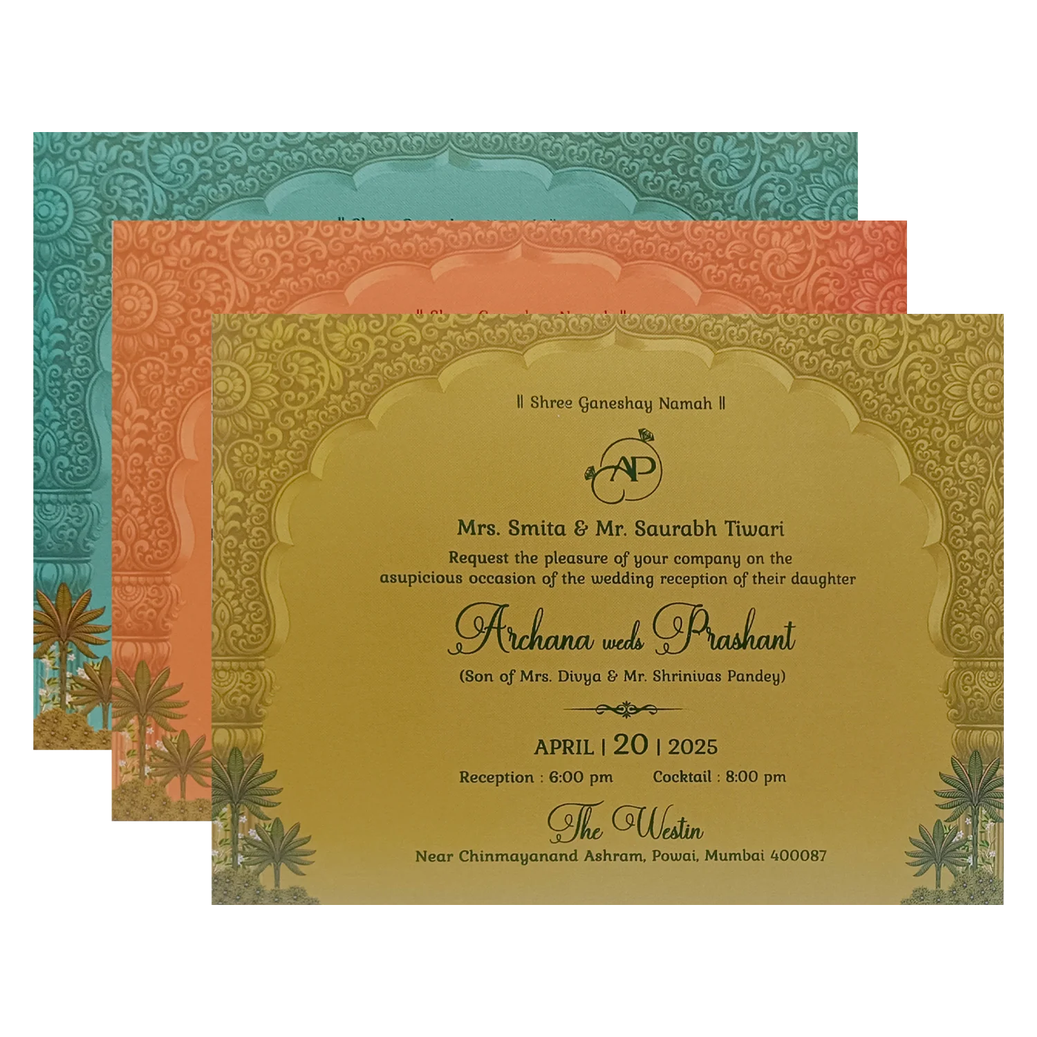 Red Padded Wedding Card-KSI12100 - Image 5