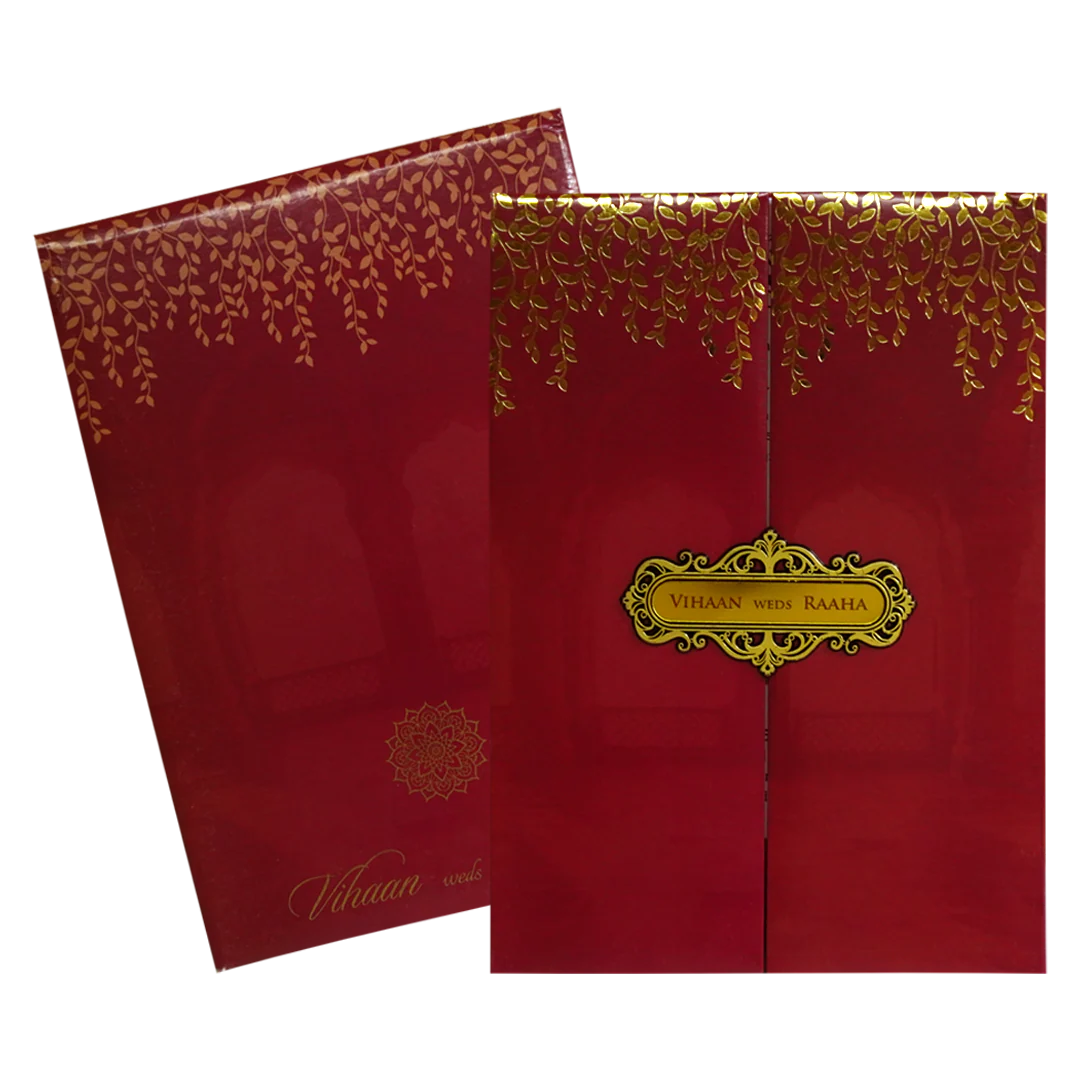 Red Padded Wedding Card-KRC30670 - Image 2