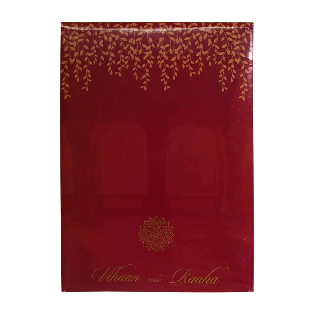 Red Padded Wedding Card-KRC30670 - Image 4