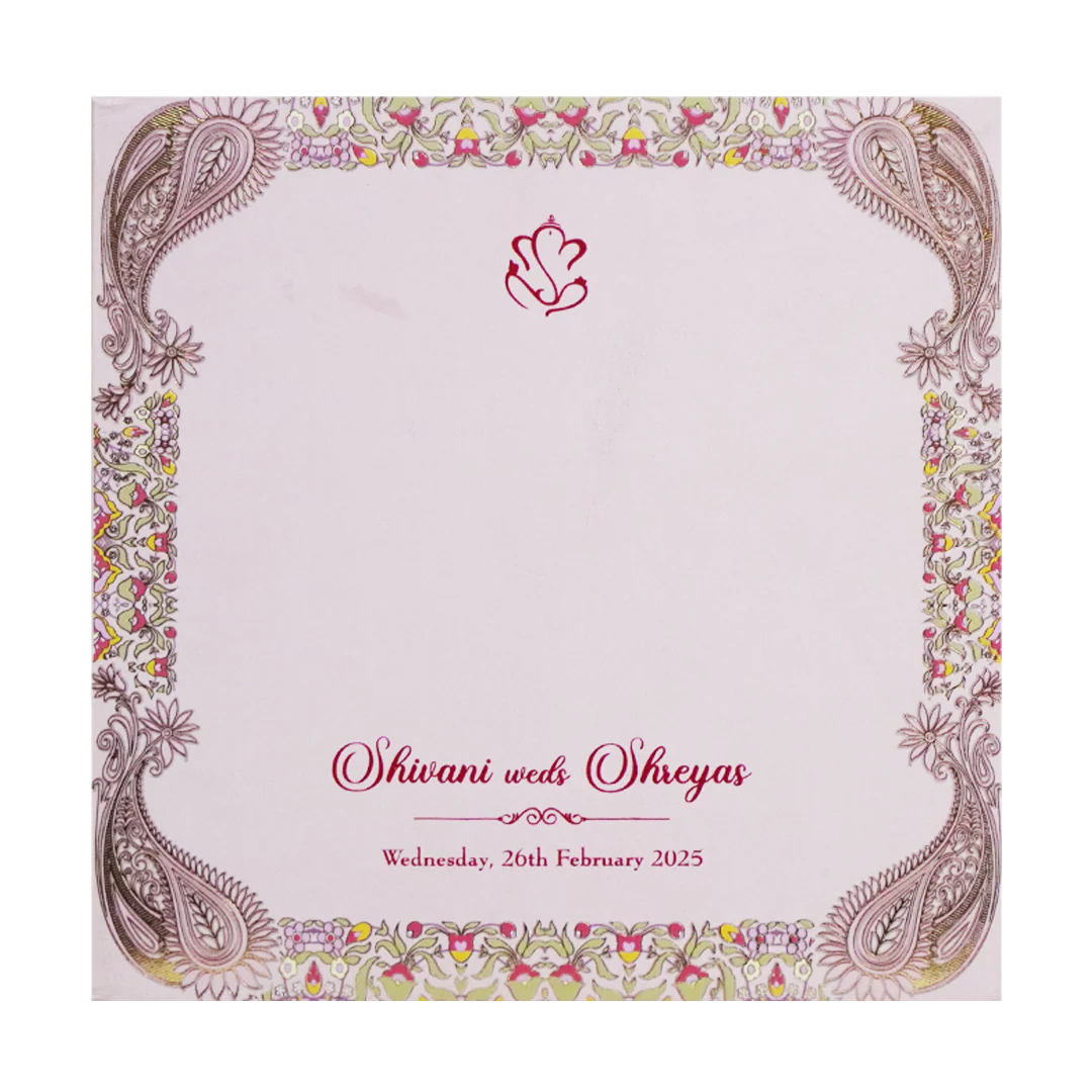 Red Soft Fabric Door Marriage Card Design-KPR23880 - Image 4