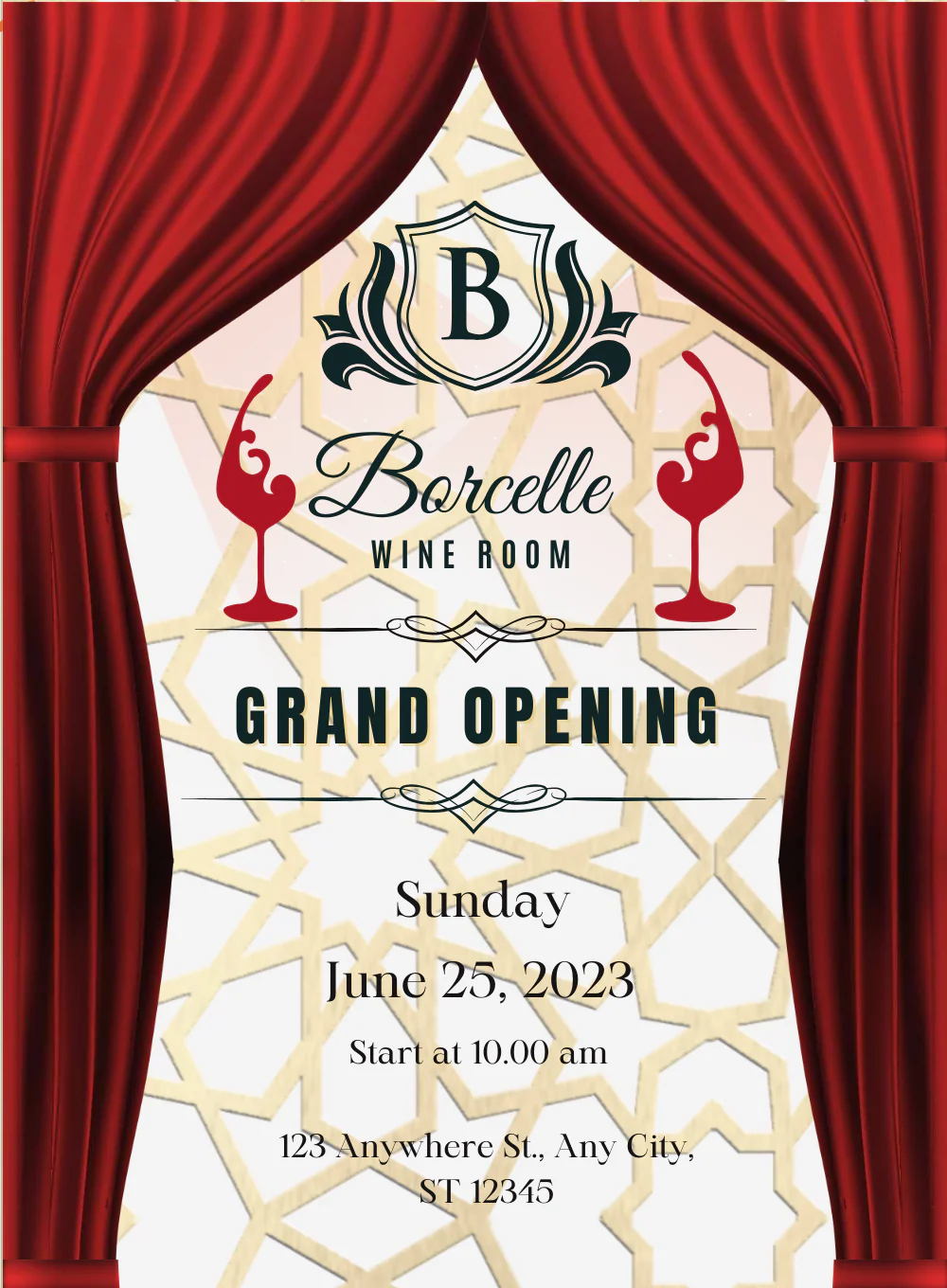Red Curtain Grand Opening Invitation-AAGOI014