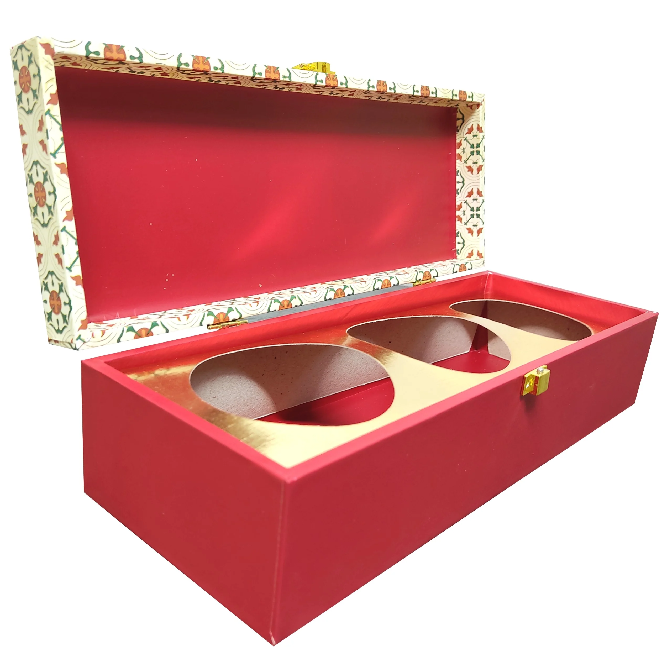 Red Floral Elongated Box Invitation-KBX0205 - Image 2