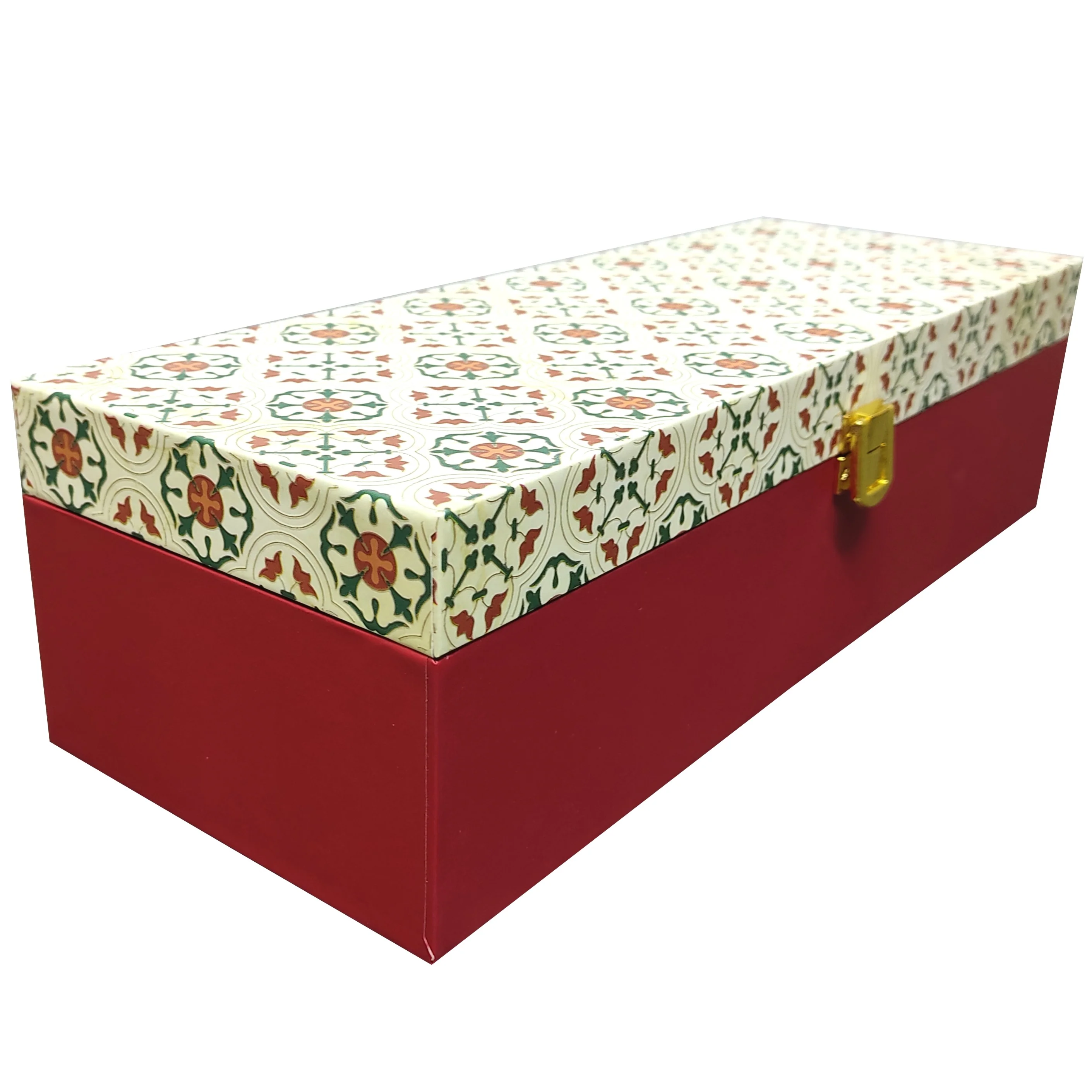 Red Floral Elongated Box Invitation-KBX0205 - Image 3