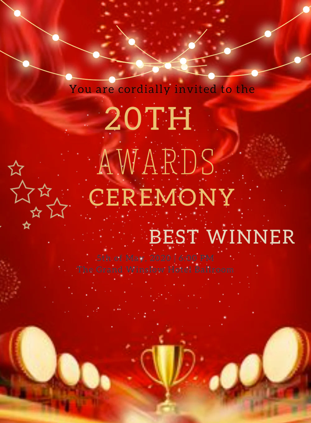 Red Winner AWARDS Invitation-AAONY019