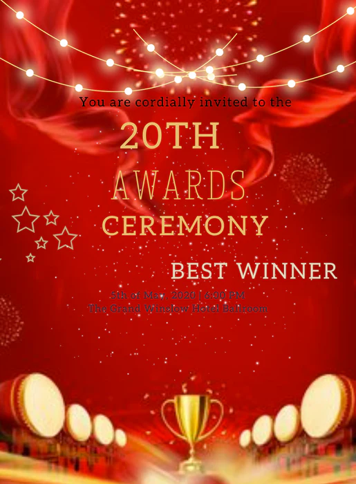 Red Winner AWARDS Invitation-AAONY019 - Image 2