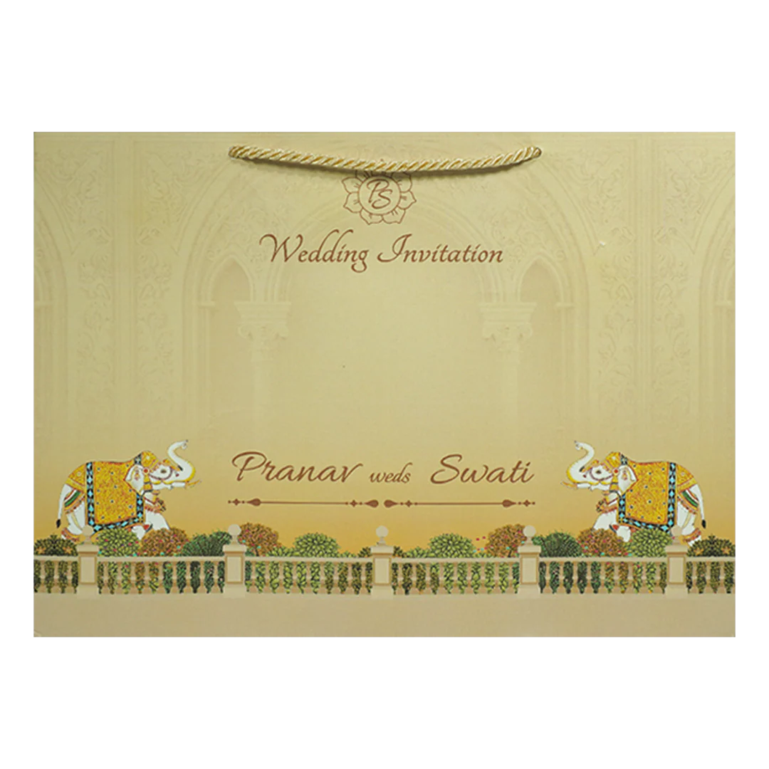 Regal Arch Elephant Wedding Invitation Box-KMMEX8330 - Image 4