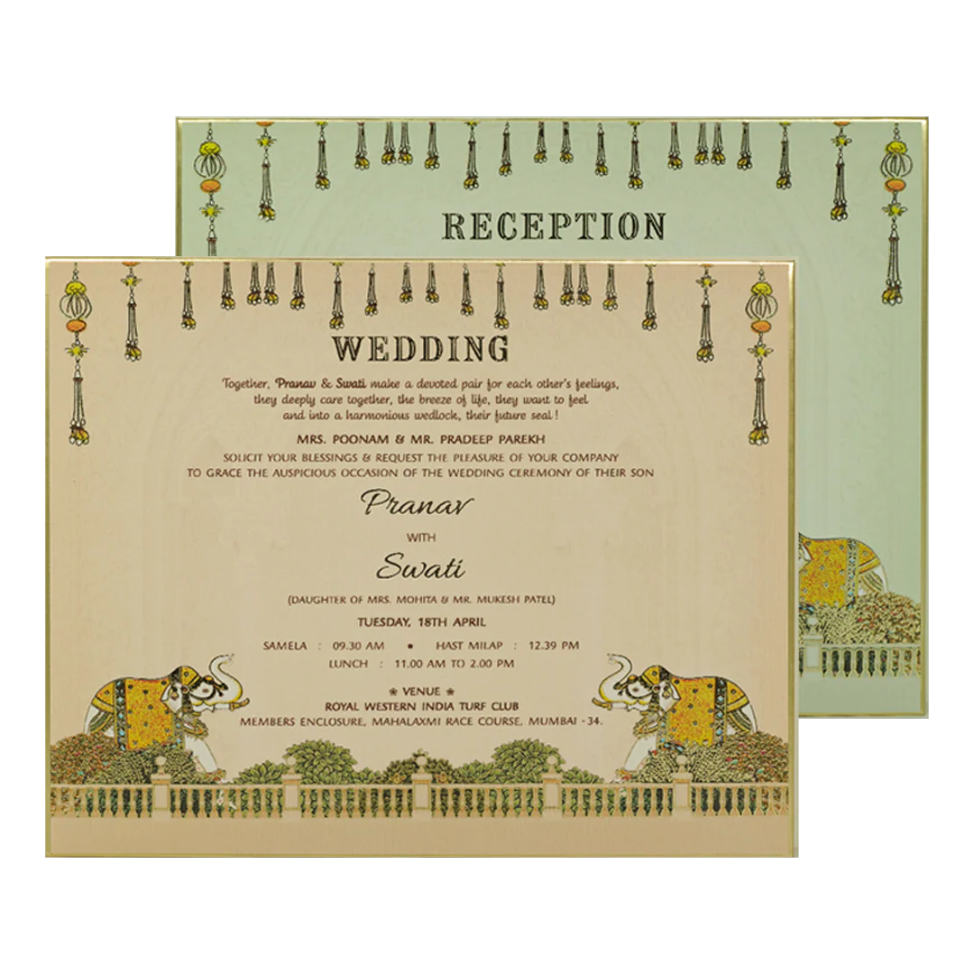 Regal Arch Elephant Wedding Invitation Box-KMMEX8330 - Image 5