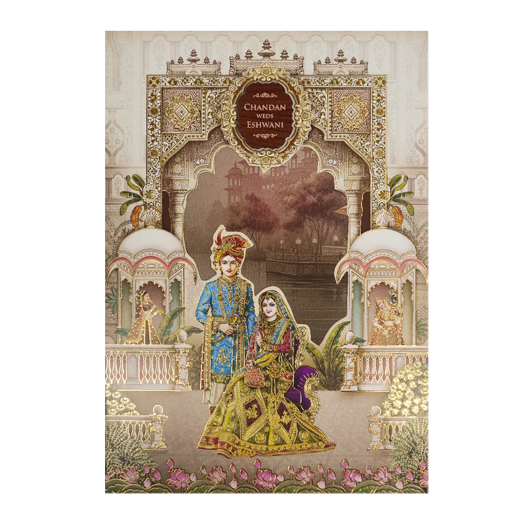 Regal Palace Royal Couple Wedding Card-KSH72990 - Image 3