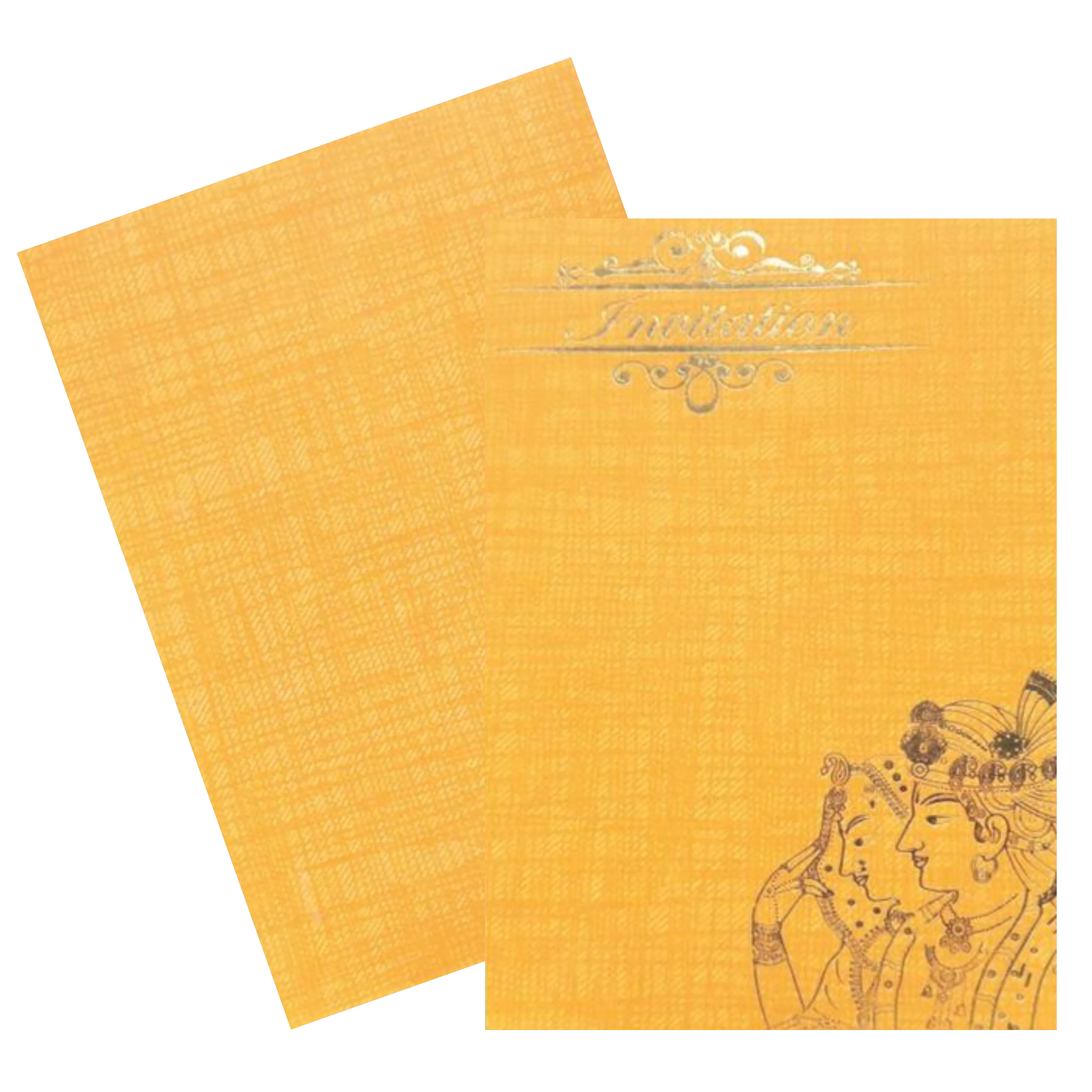 Romantic Orange Shading With Couple Theme Personal Wedding Card - KNKP003O - Image 2