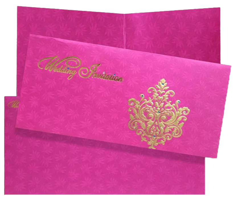 Romantic Pink Shading With Blossom Design Wedding Card - KNKZ0340