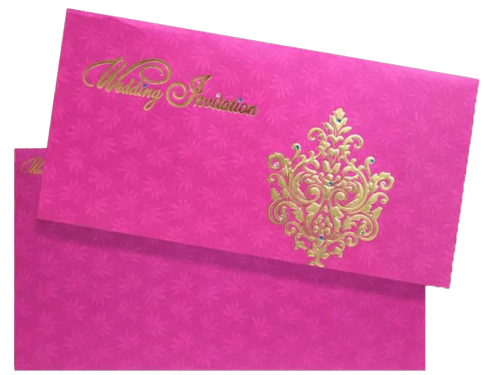 Romantic Pink Shading With Blossom Design Wedding Card - KNKZ0340 - Image 2