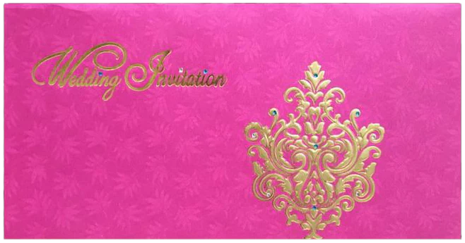 Romantic Pink Shading With Blossom Design Wedding Card - KNKZ0340 - Image 3