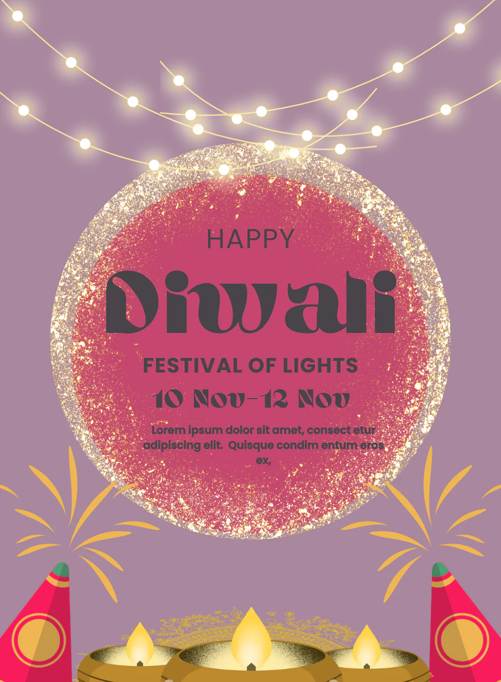 Rose Lights Diwali Invitations-AADWI022