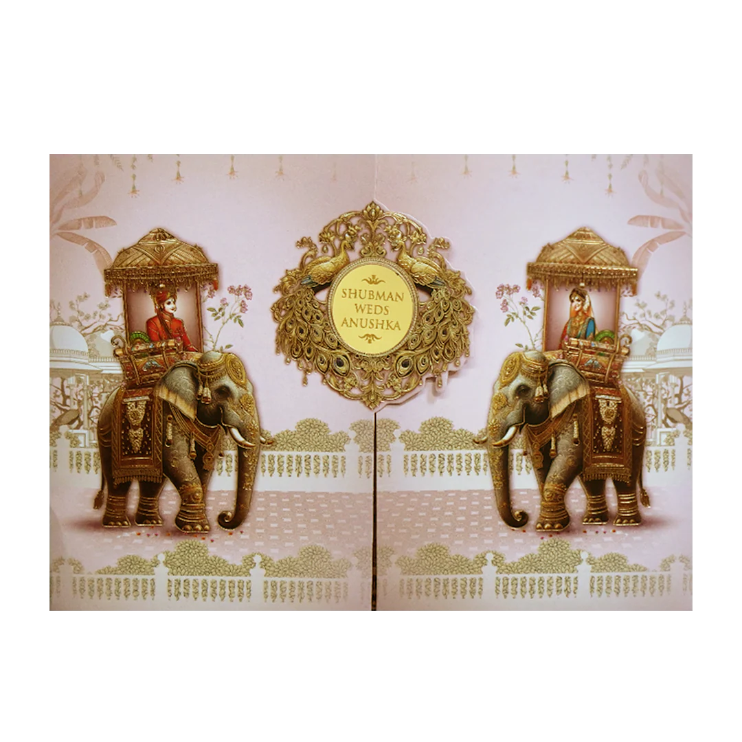 Royal Baraat Gold Foil Door Style Wedding Invitation Card-KRB09080 - Image 3
