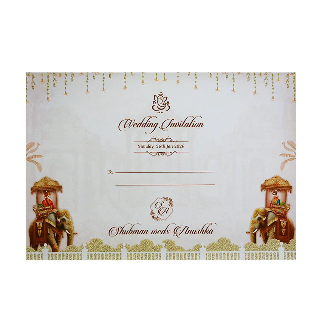 Royal Baraat Gold Foil Door Style Wedding Invitation Card-KRB09080 - Image 4