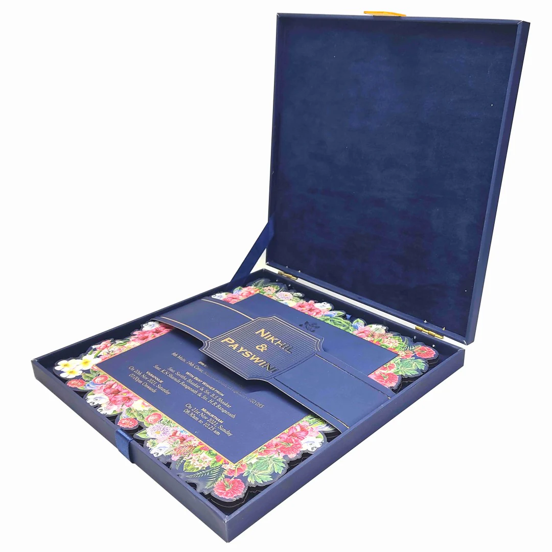 Royal Blue Premium Acrylic Box Invitation - KNKUP049 - Image 3