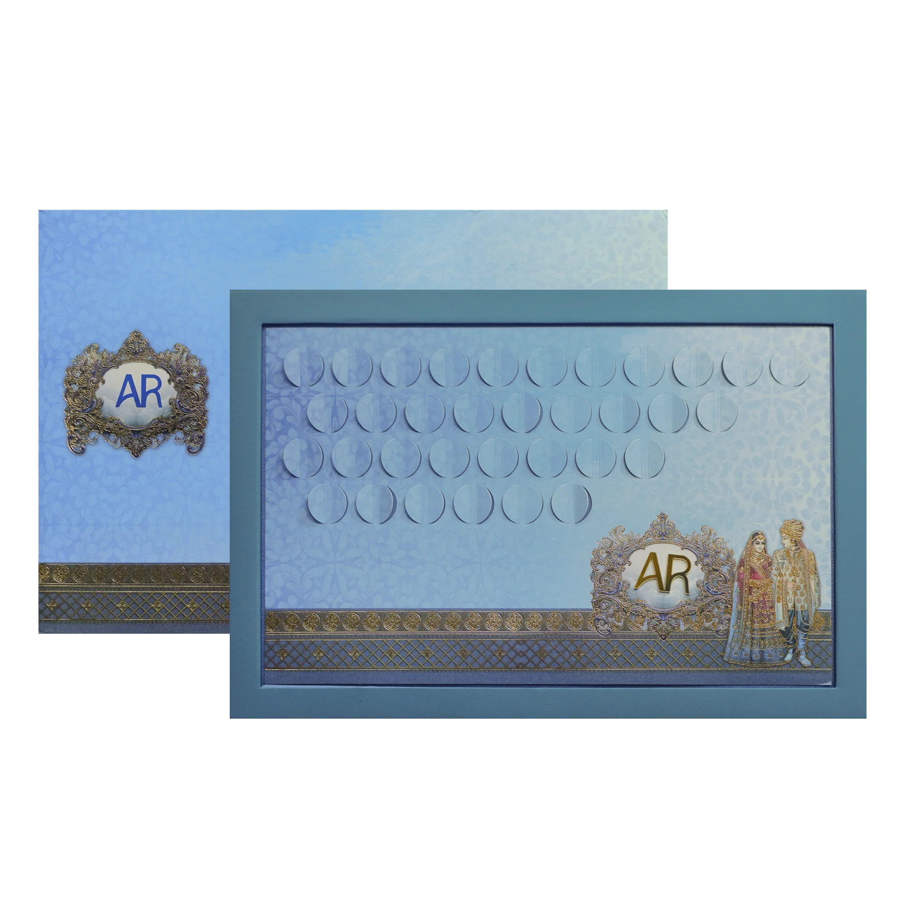 Royal Blue Padded  Wedding Invitation-KPR24820 - Image 2