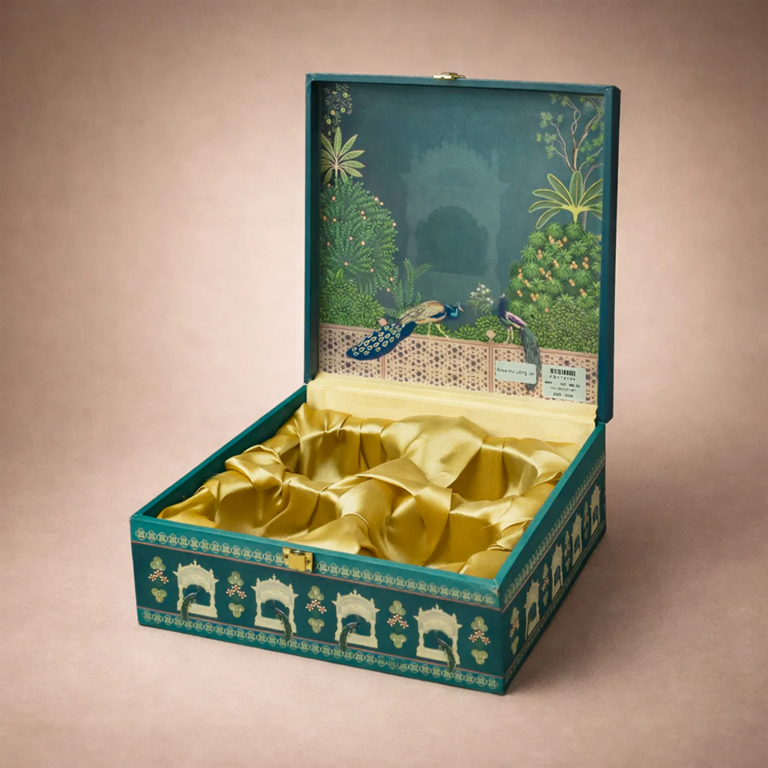 Royal Blue Peacock Luxury Sweet Jar Box-KBX10104 - Image 4
