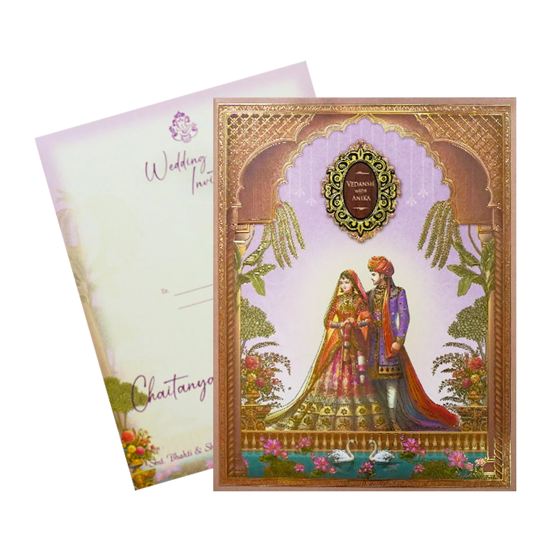 Royal Bride Groom Padded Wedding Card-KSH72330 - Image 2