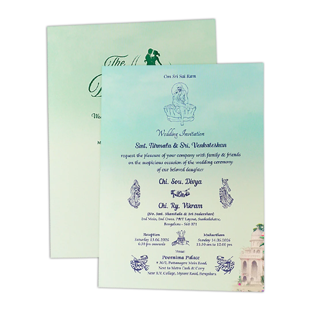 Royal Elephant Gatefold Padded Wedding Card-KNPS8605C - Image 5