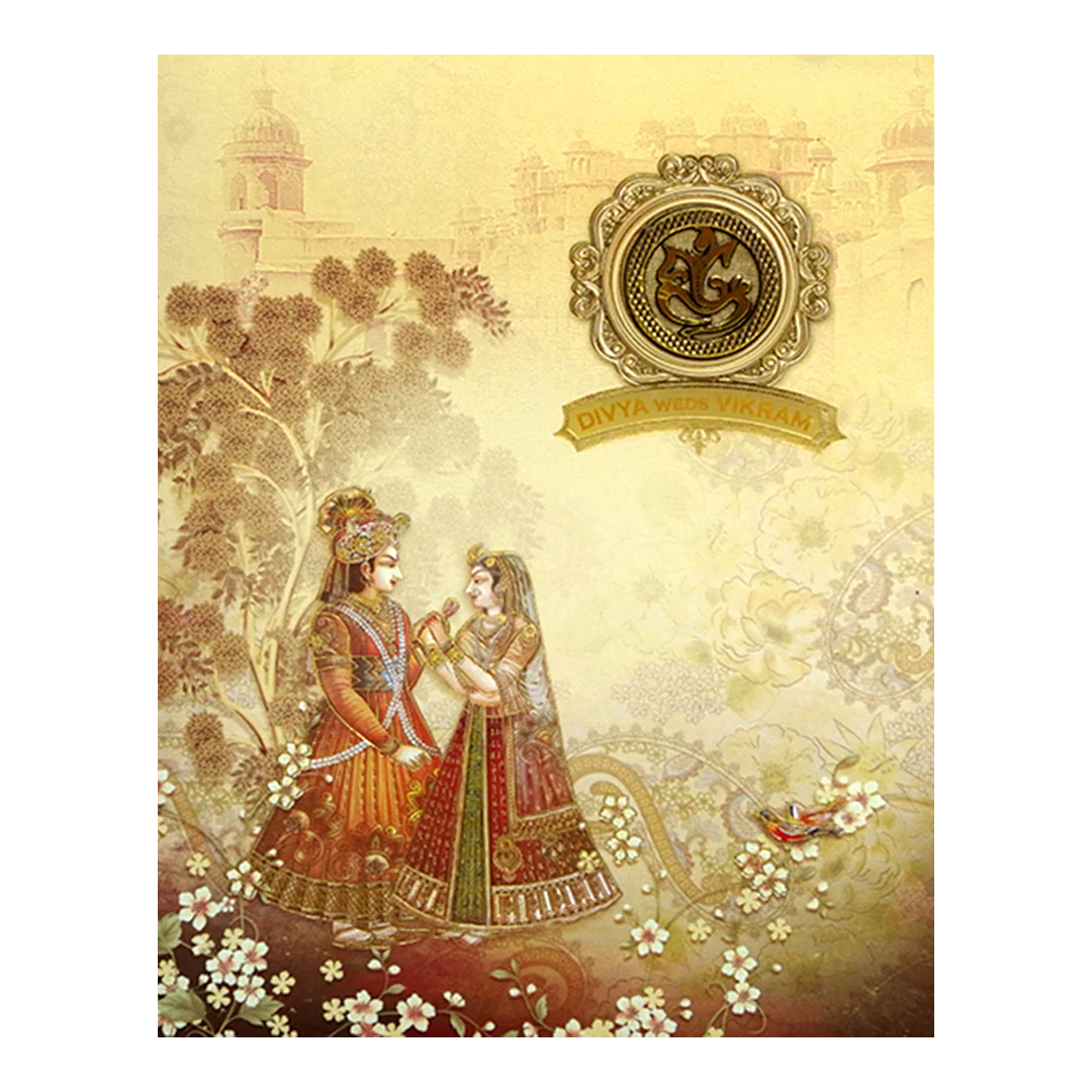 Royal Ganesha Couple Wedding Card-KNKJ1123 - Image 3