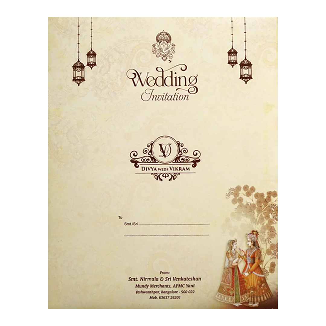 Royal Ganesha Couple Wedding Card-KNKJ1123 - Image 4