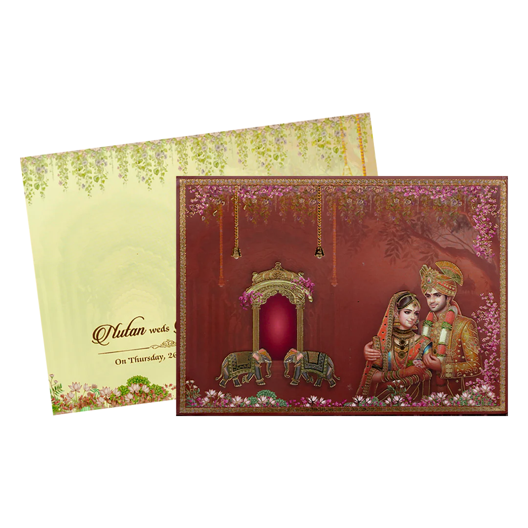 Royal Indian Palace Padded Wedding Card-KRE28000 - Image 2