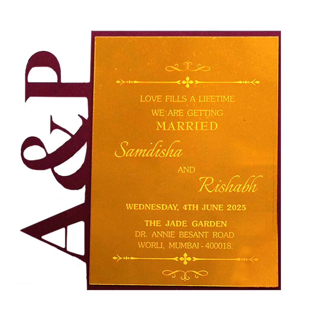 Royal Maroon MDF Invitation-KRCS7260 - Image 3