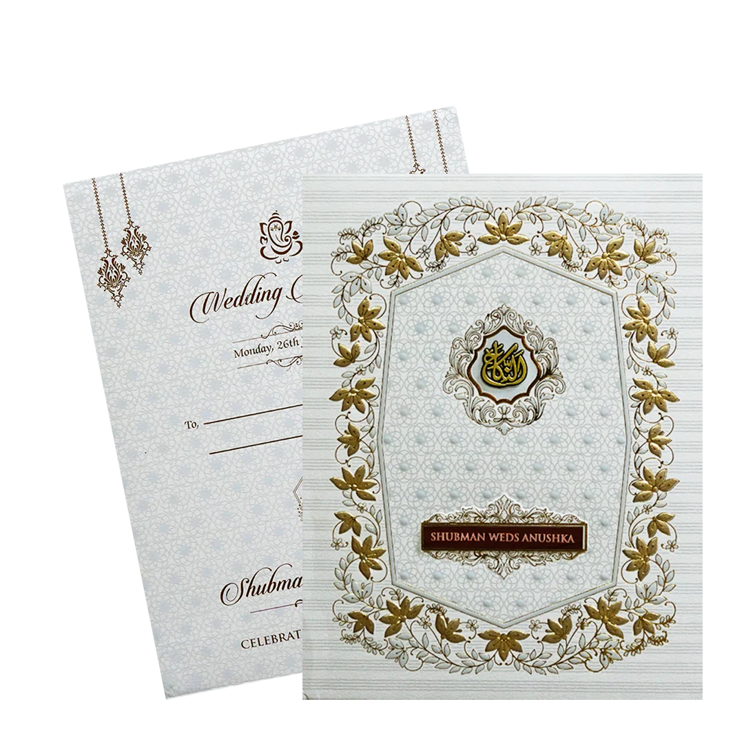 Royal Padded Embossed Floral Wedding Invitation Card-KRB09701 - Image 2