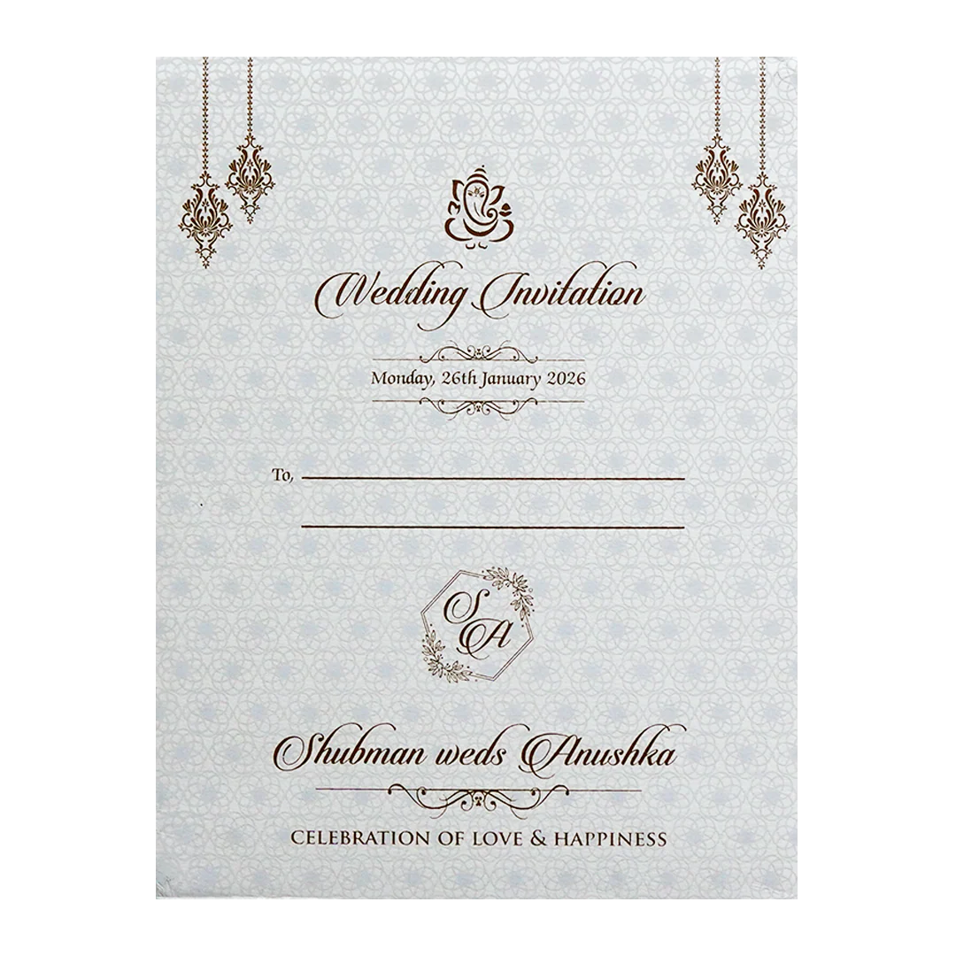Royal Padded Embossed Floral Wedding Invitation Card-KRB09701 - Image 4
