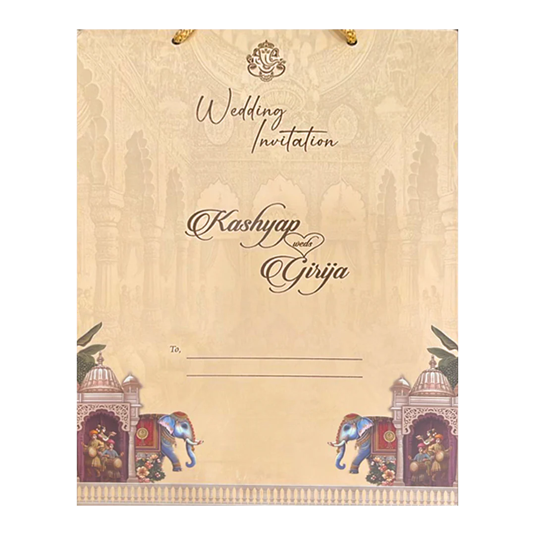 Royal Palace Ganesha Padded Wedding Card-KSH72250 - Image 4