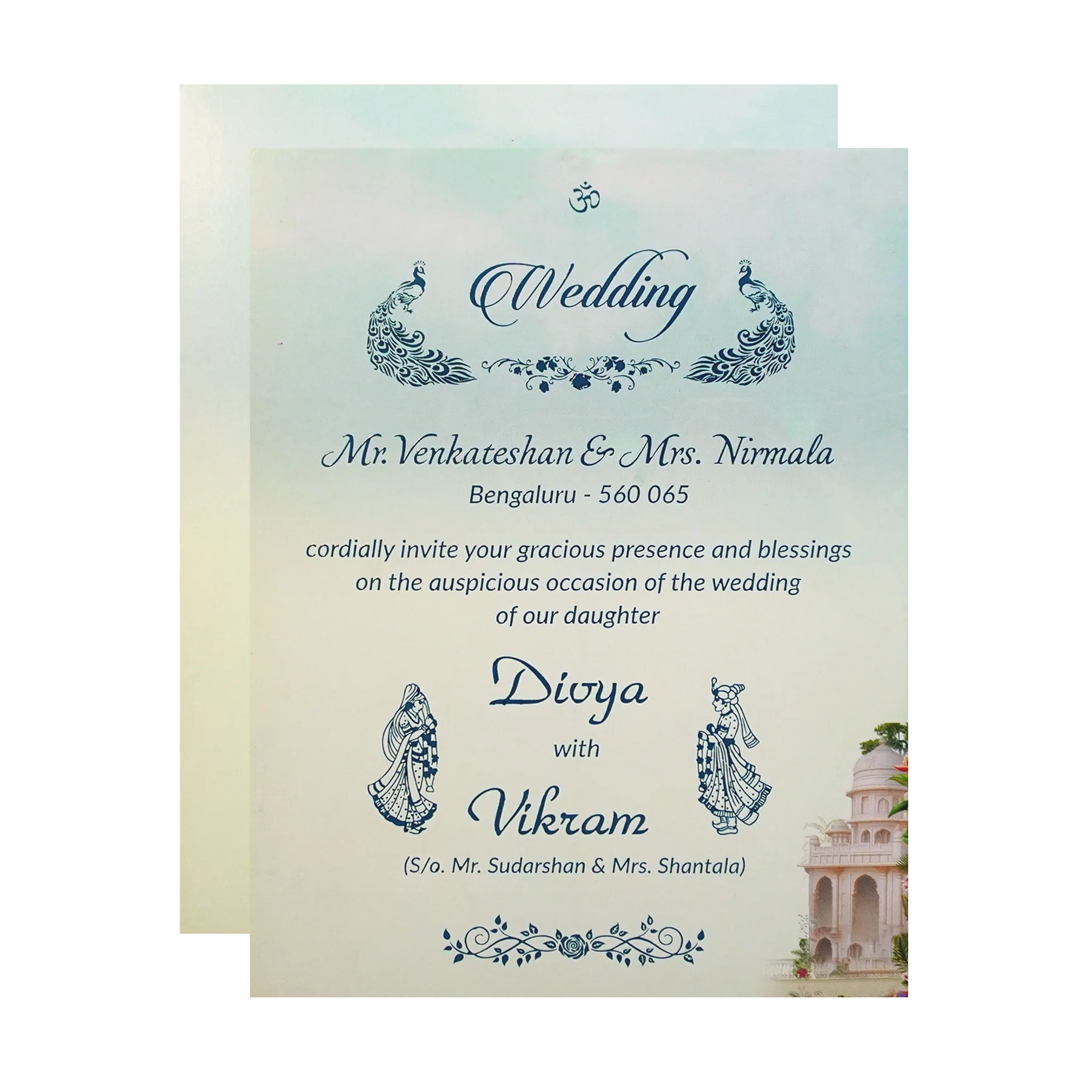 Royal Palace Theme Door Opening Wedding Card-KNKC4086 - Image 5