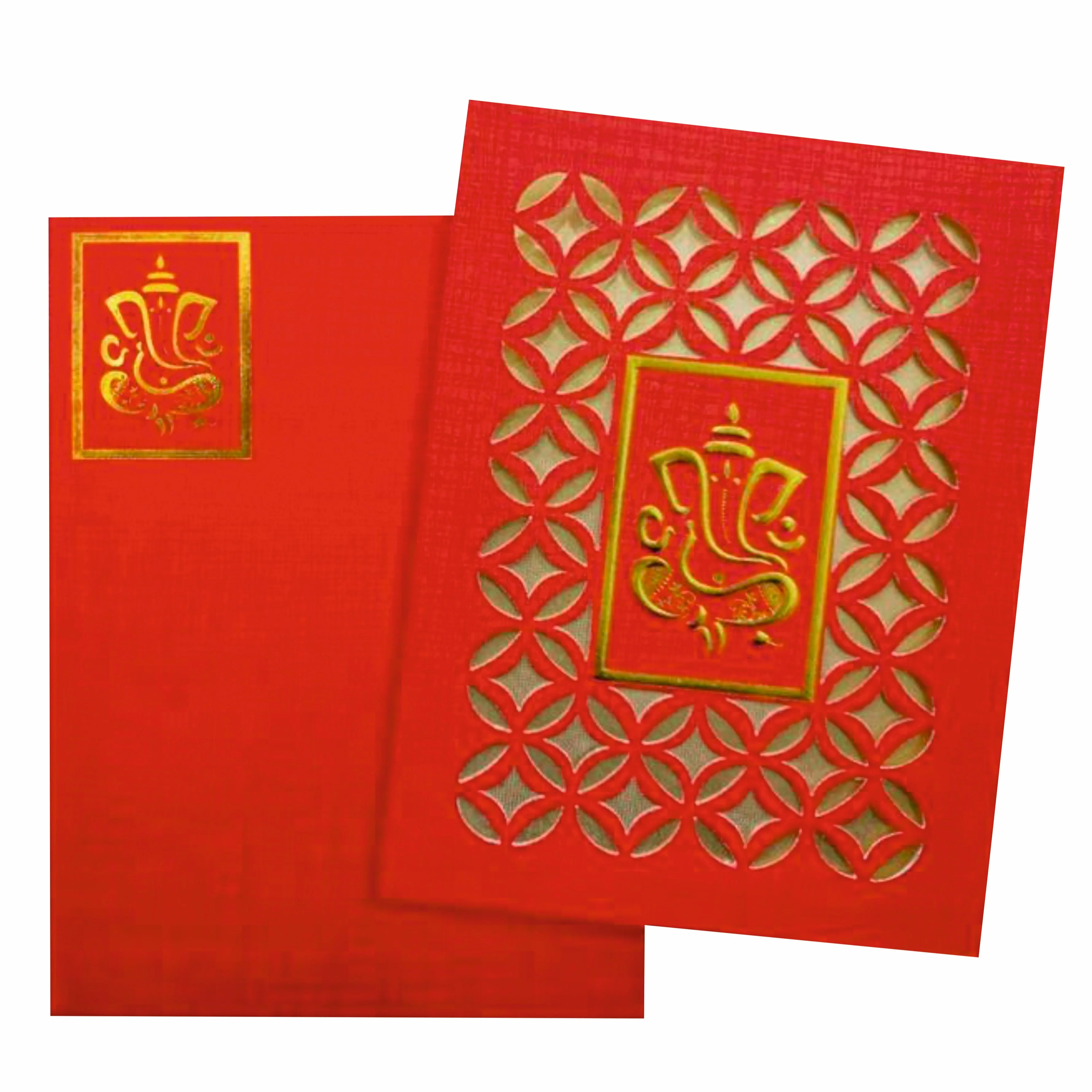 Red Die Cut Wedding Invite-KNK30650 - Image 2