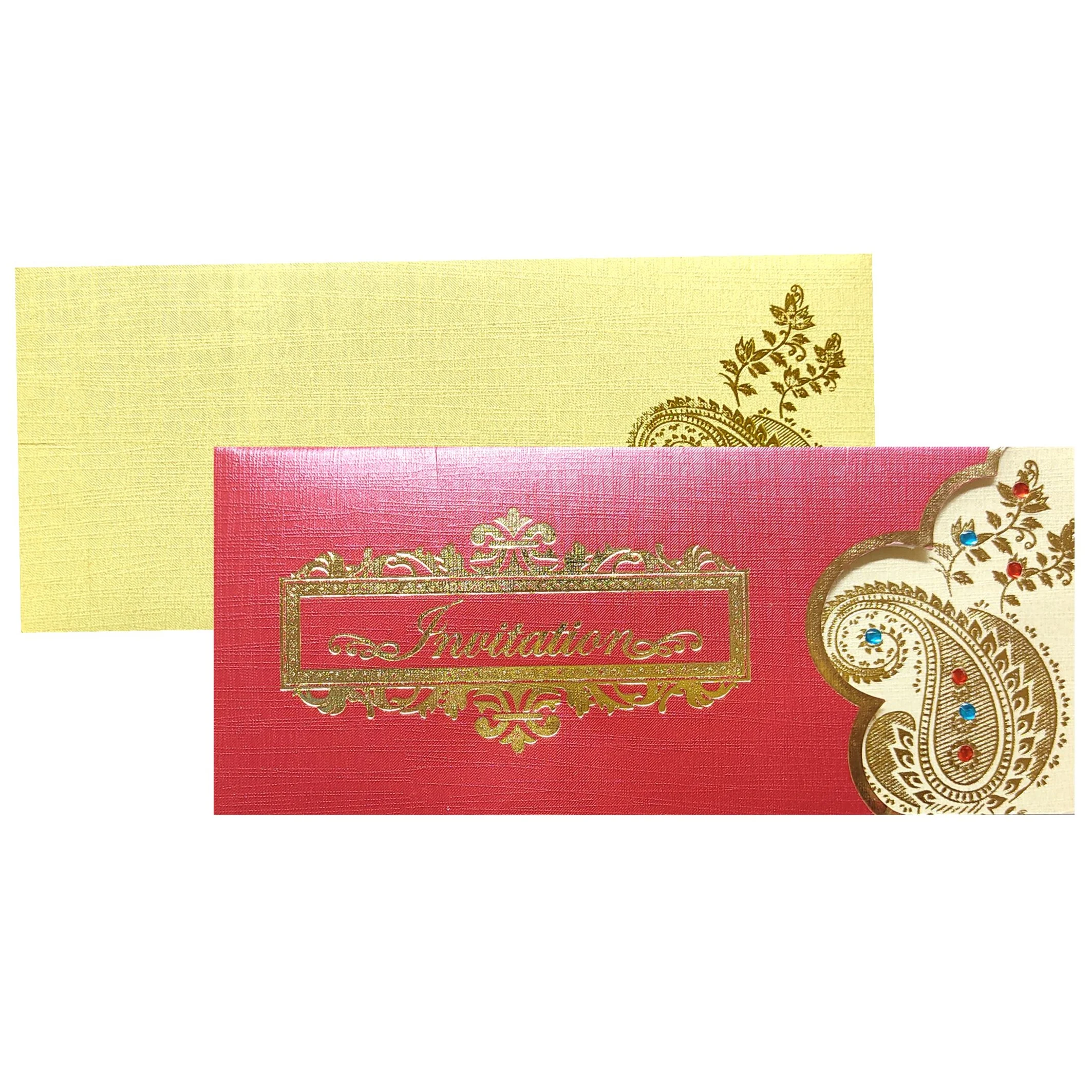 Royal Red Shading With Gold Foiling Personal Wedding Card - KNKSP730 - Image 2