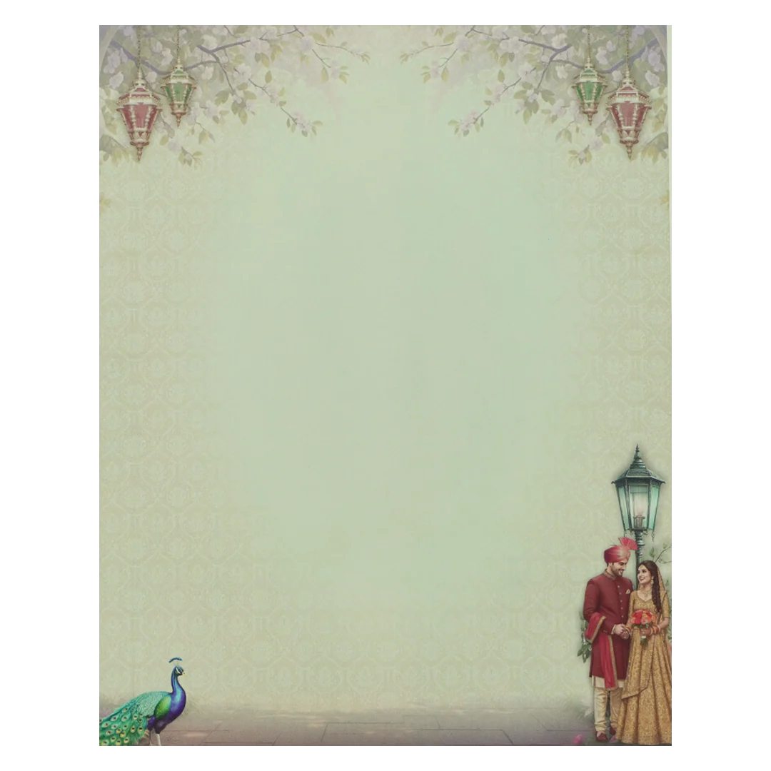 Lavender Floral Bride Groom Wedding Card-KNKJ1157 - Image 4
