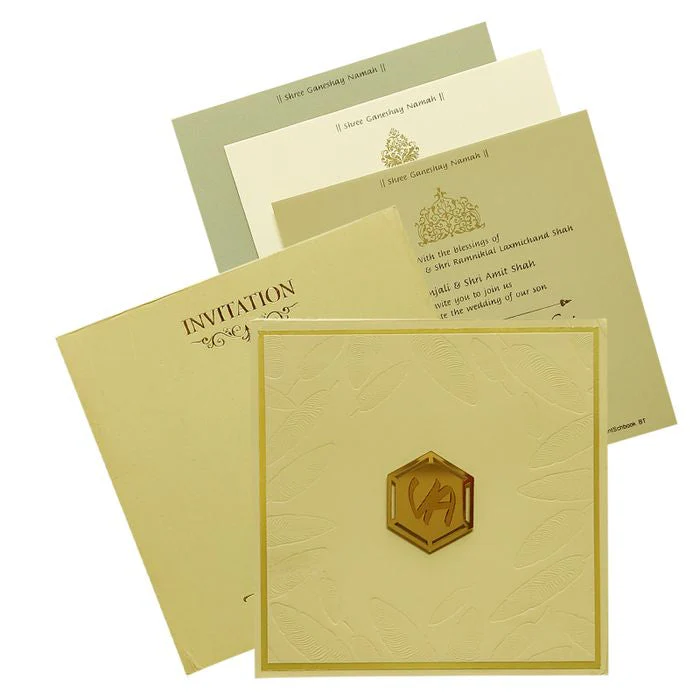 Sandal Door Padded Invitation Card-KRC29680