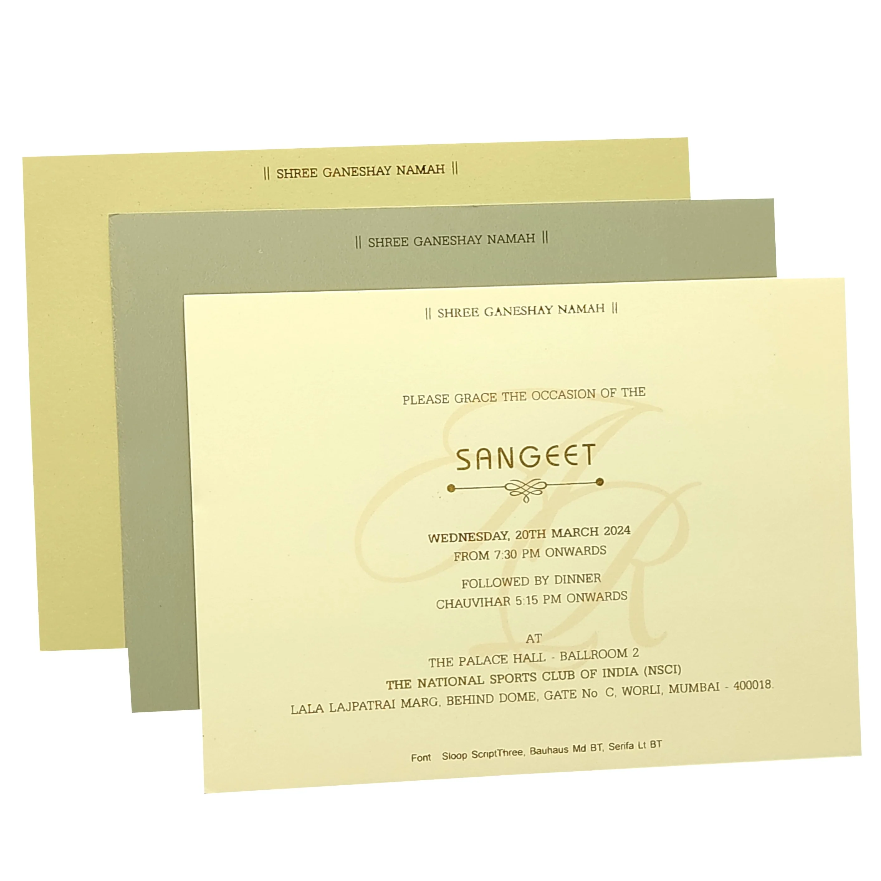 Sandal Floral Padded Invitation Card-KRC29860 - Image 5