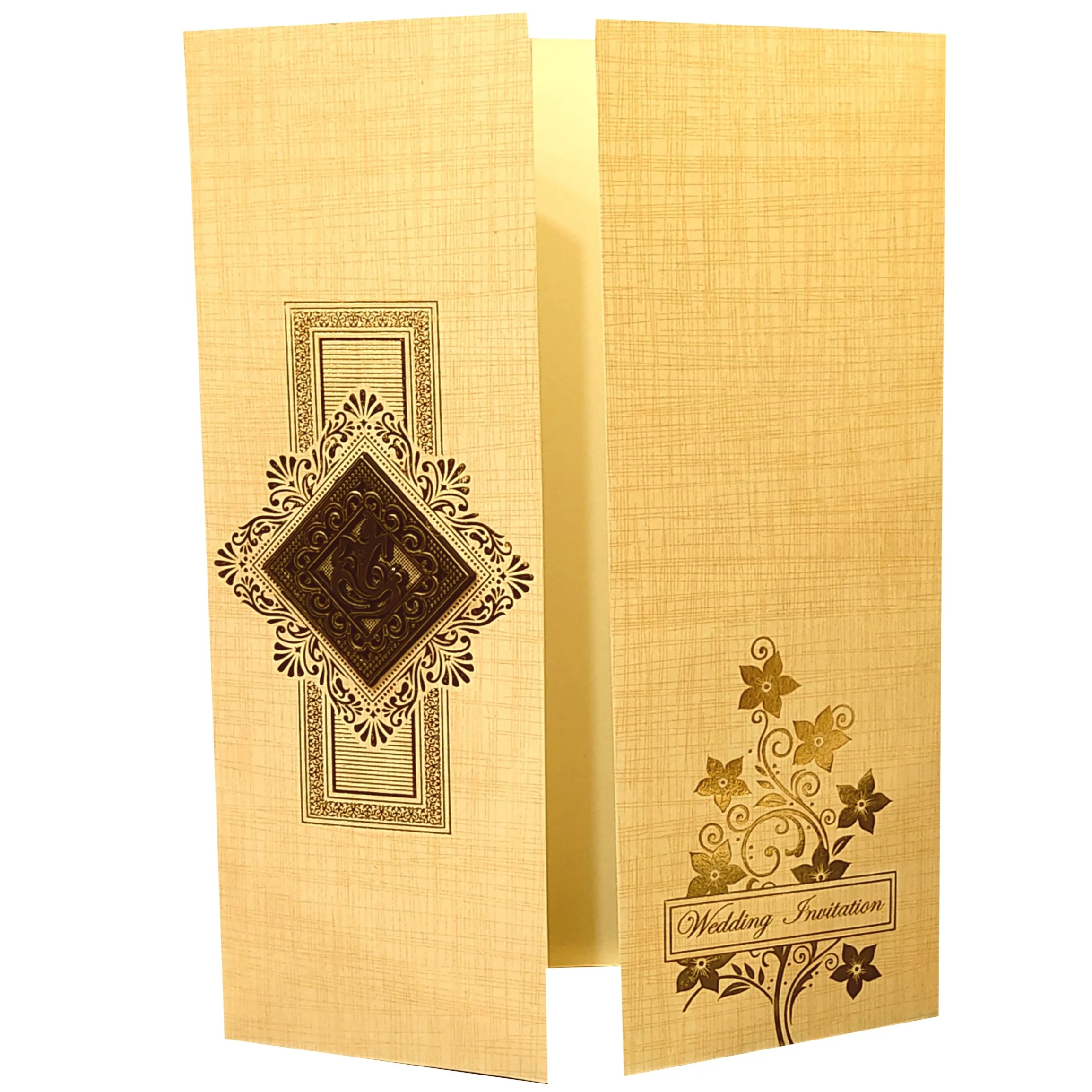 Sandal Ganesha Wedding Invitation Card-KNK7076S - Image 3