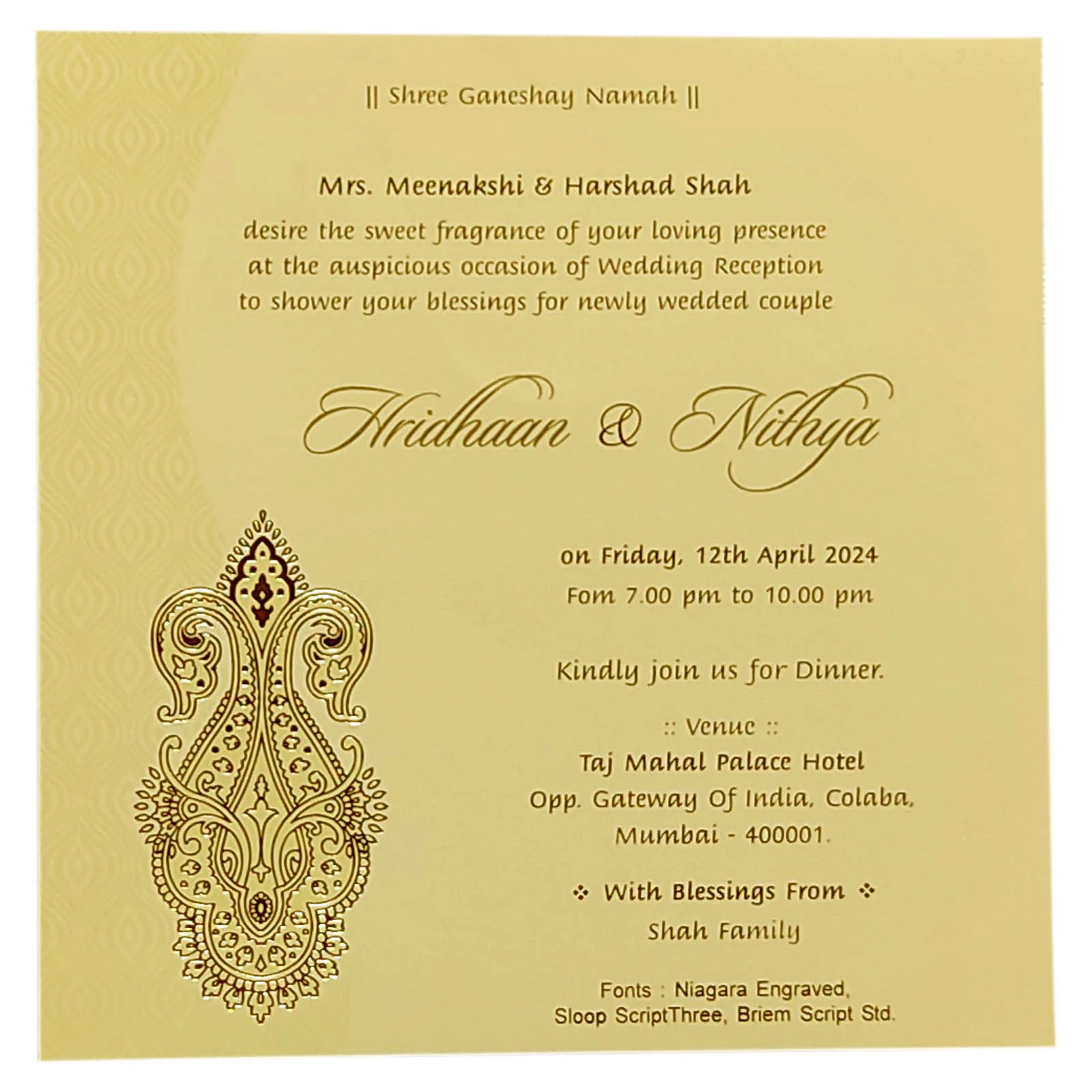Sandal Single Sheet Invitation Card-KRCS5031 - Image 3