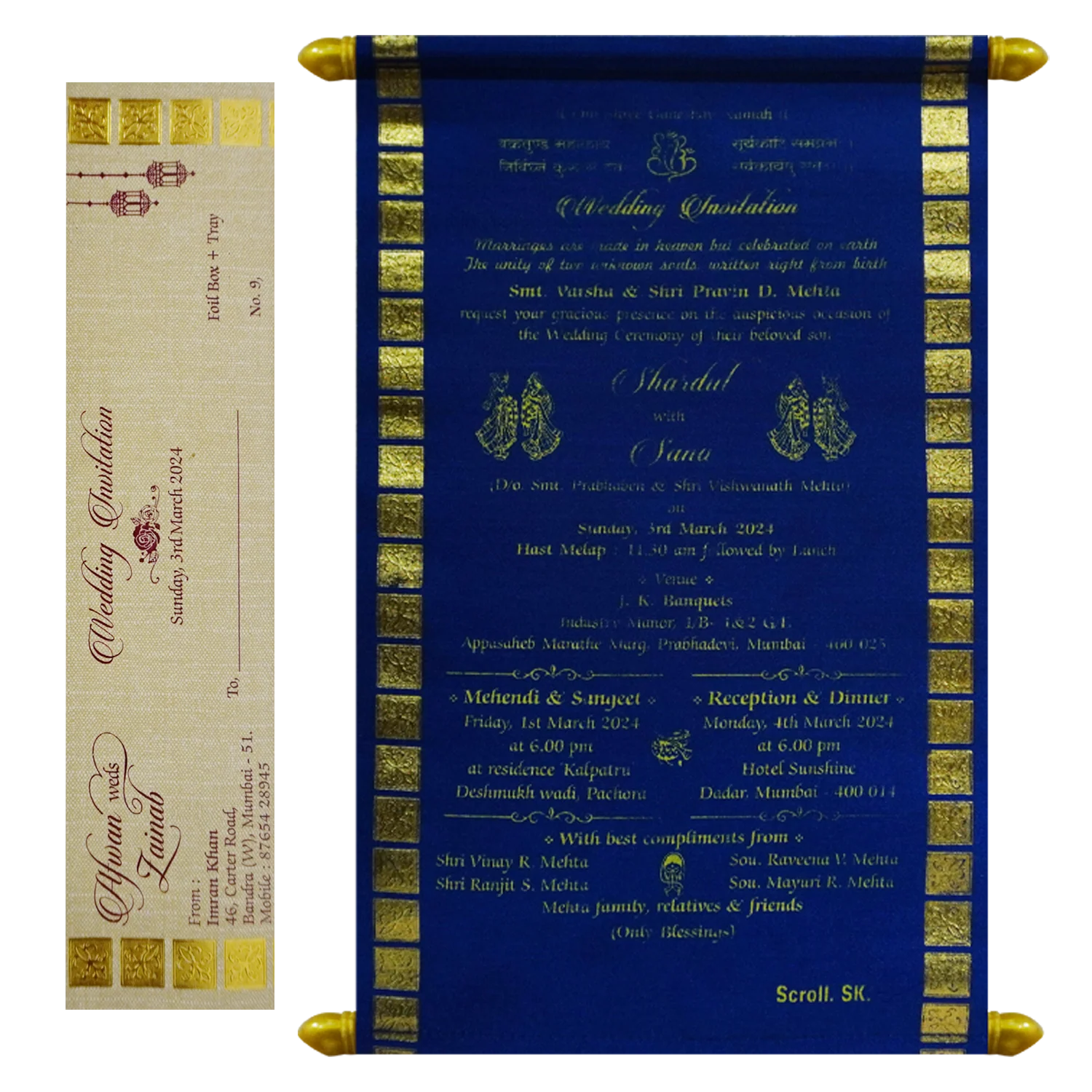 Sapphire Blue Scroll Card-KJTS0067 - Image 2