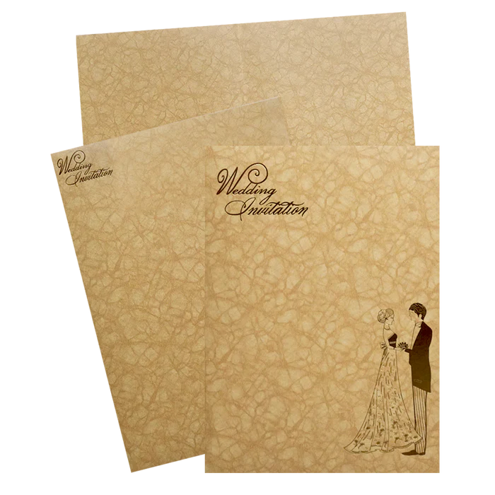 Shiny Golden Wedding Card-KNKR035B
