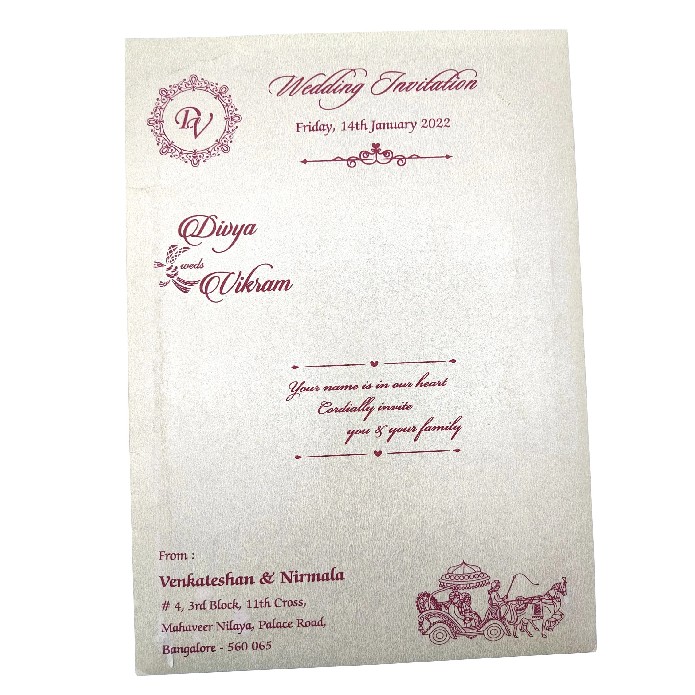 Grey Metallic Floral Gold Foiling With Ganesha And Name plate-KNCM31GS - Image 4