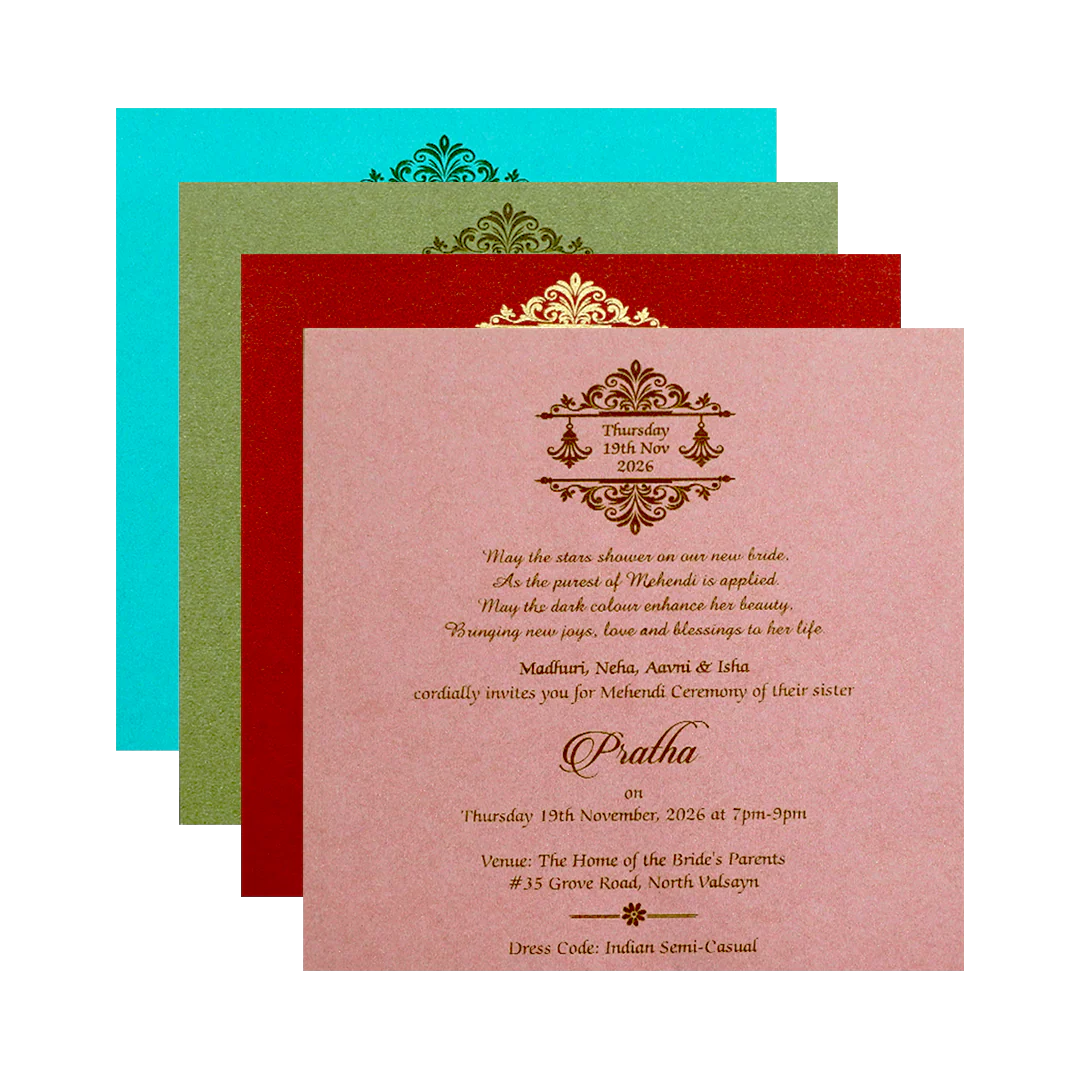 Sky Blue Tassel Envelope Wedding Card-KPR06180 - Image 5